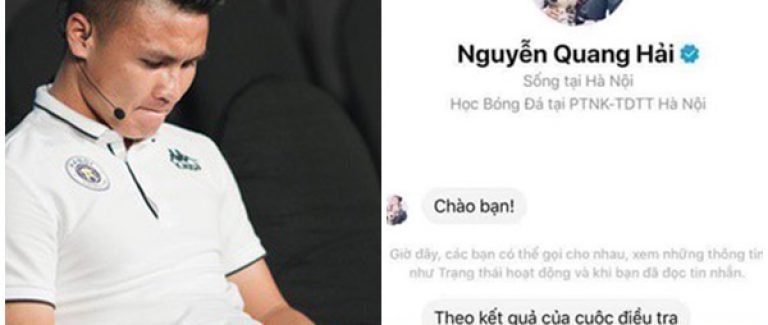 Lộ tin nhắn Quang Hải nhắn tin với kẻ hack Facebook mình: “Bạn và 7 người đã xâm phạm quyền riêng tư”