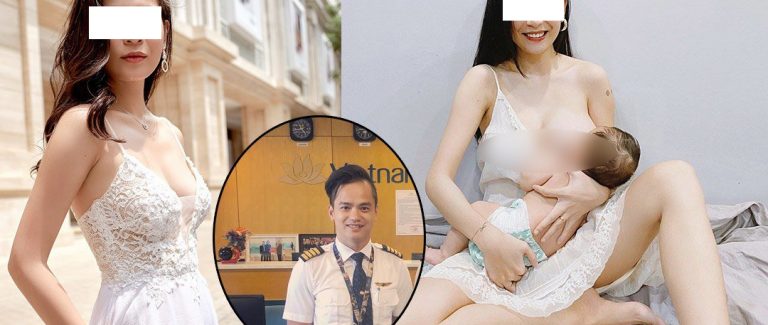 Bà xã hotgirl của cơ trưởng hãng hàng không Việt gây sốt với ảnh ngực trần cho con bú