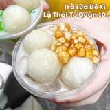 May be an image of dessert and text that says "Trà sữa Bé xì Lý Thái Tổ Quận 10"