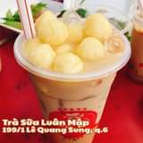 May be an image of food and text that says "Trà Sữa Luân Mập 199/1 Lê Quang Sung, q.6"