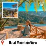 May be an image of 1 person, tree, sky and text that says "P Dalat Mountain View"