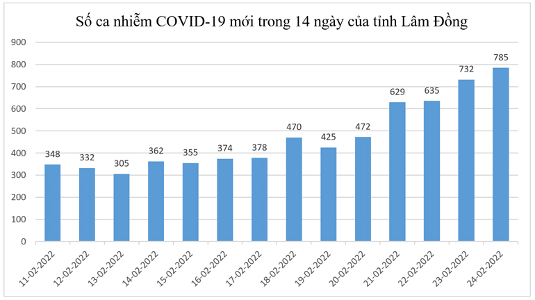 Lâm Đồng: Ghi nhận 785 ca Covid-19 mới, thêm 1 ca tử vong
