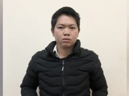 Đối tượng La Đức Quang tại cơ quan Công an. 